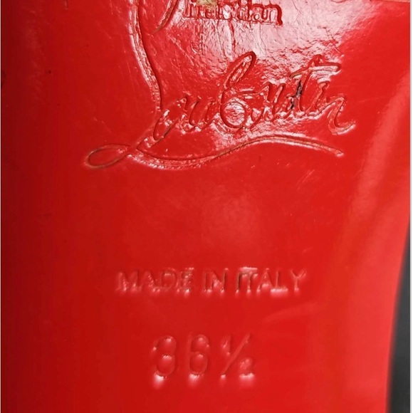 Christian Louboutin Black Spike Stud Embellishment Mid Heel Ankle Boot - Picture 7 of 12